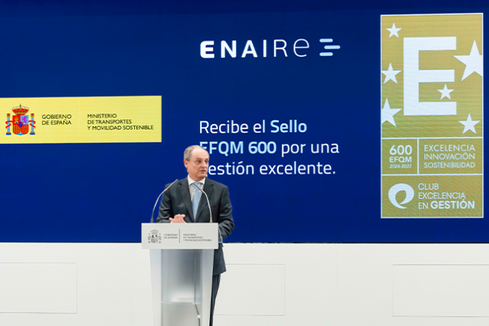 Acto de entrega del sello EFQM 600 a ENAIRE